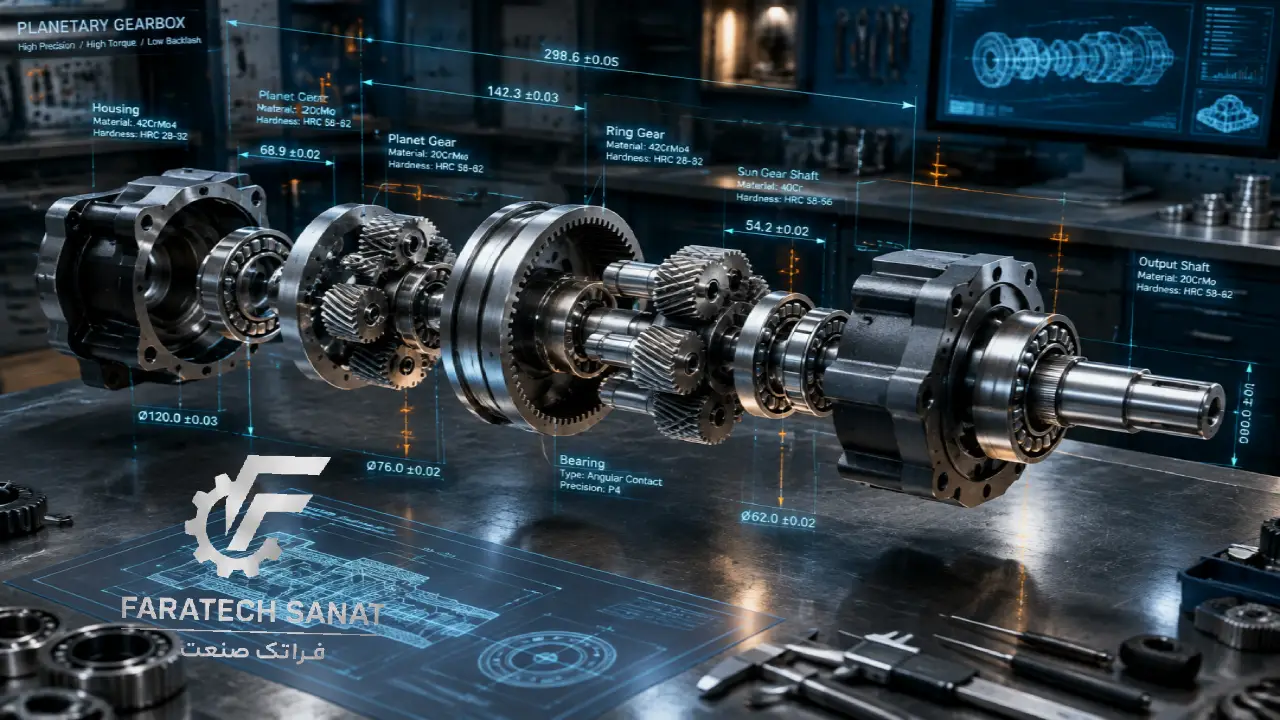 مدیریت خطای ابعادی و انباشتگی تلرانس در دمونتاژ گیربکس صنعتی